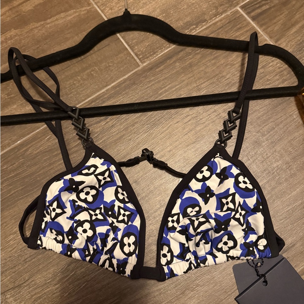 Louis Vuitton Black and Blue Bikini Top
